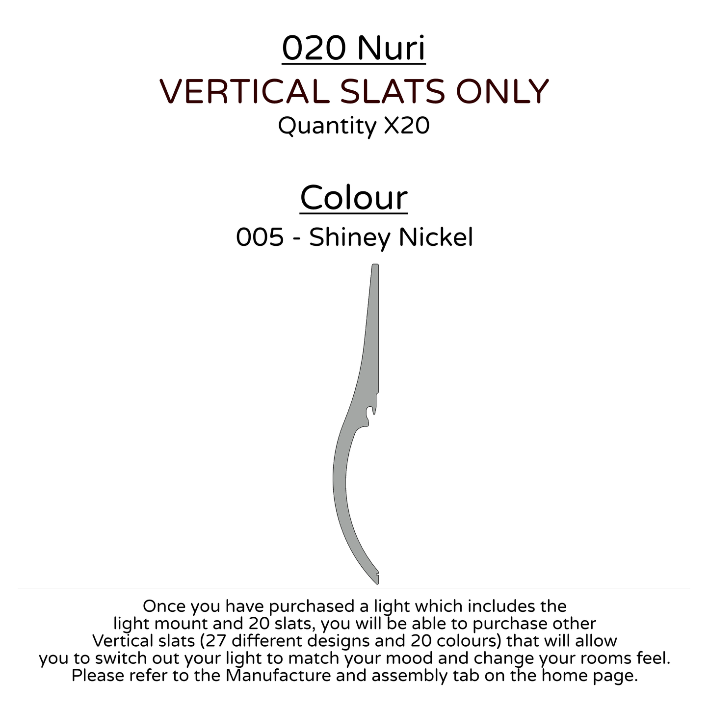 Ceiling Light - Vertical Slats - 020 Nuri