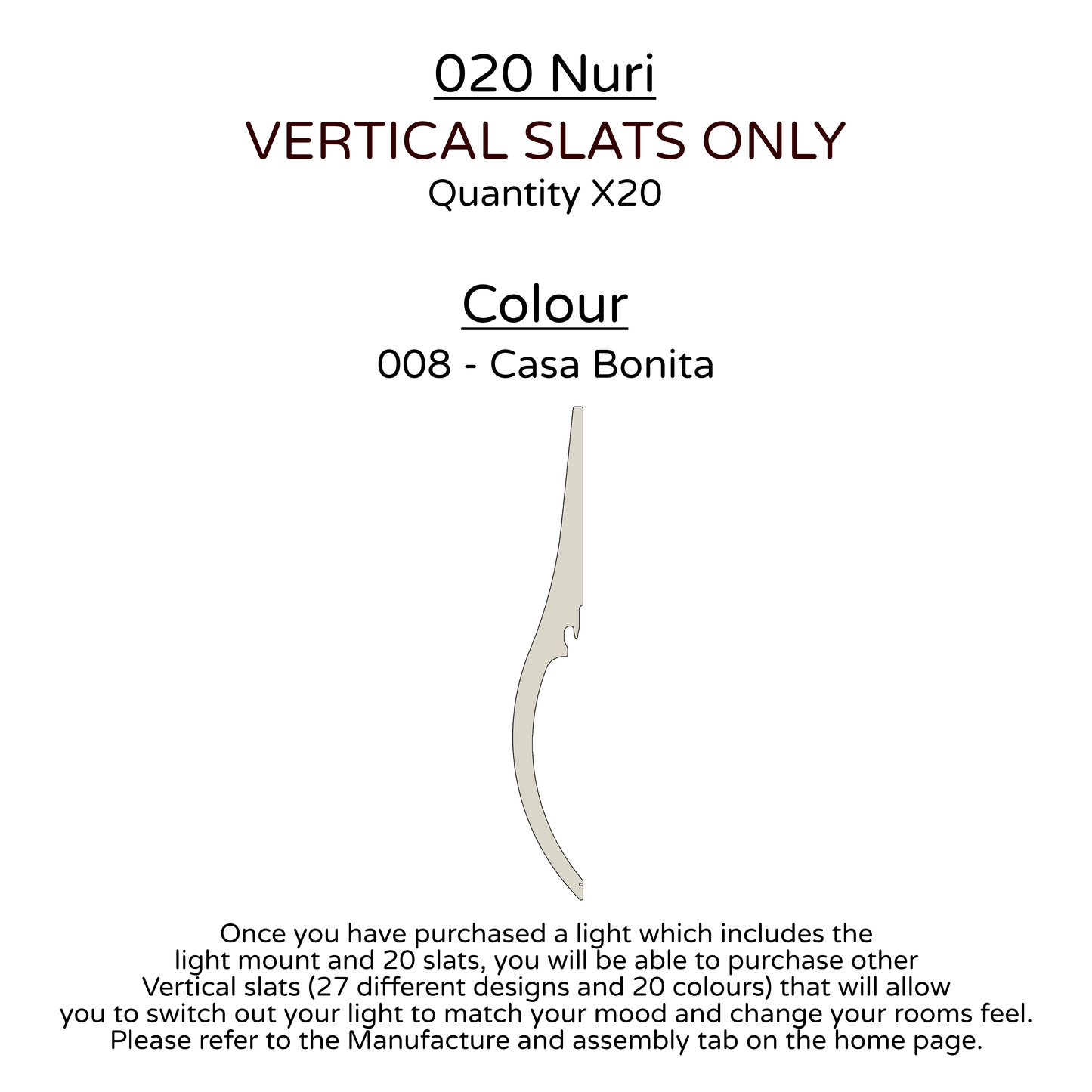 Ceiling Light - Vertical Slats - 020 Nuri