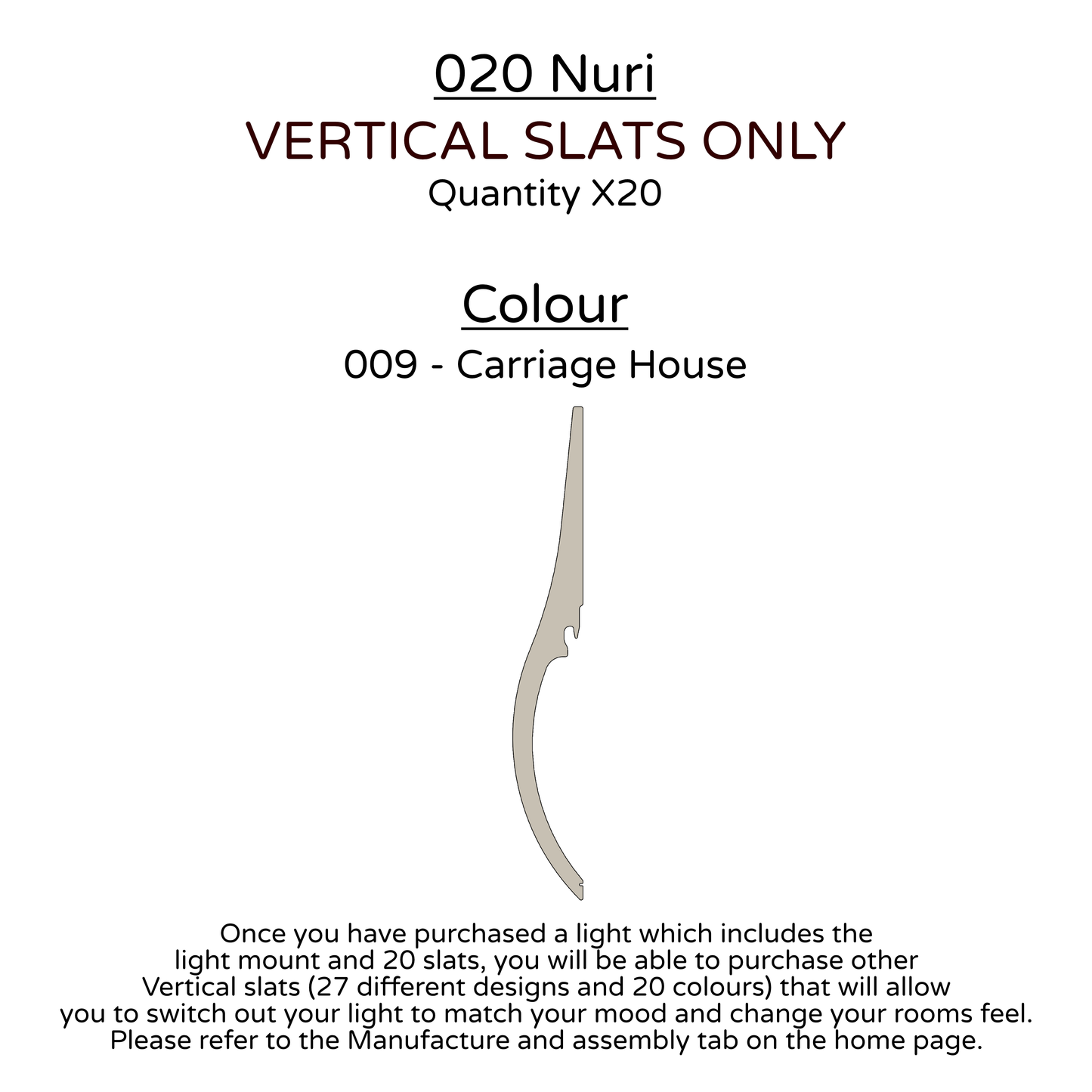 Ceiling Light - Vertical Slats - 020 Nuri