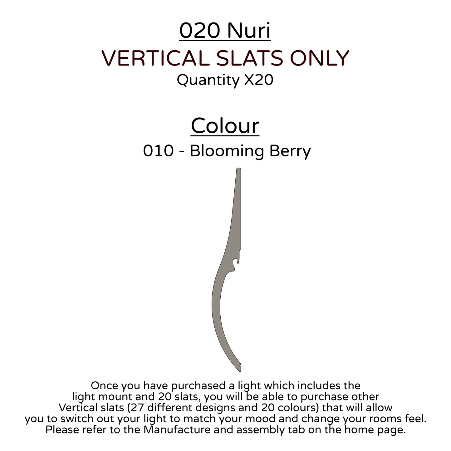 Ceiling Light - Vertical Slats - 020 Nuri