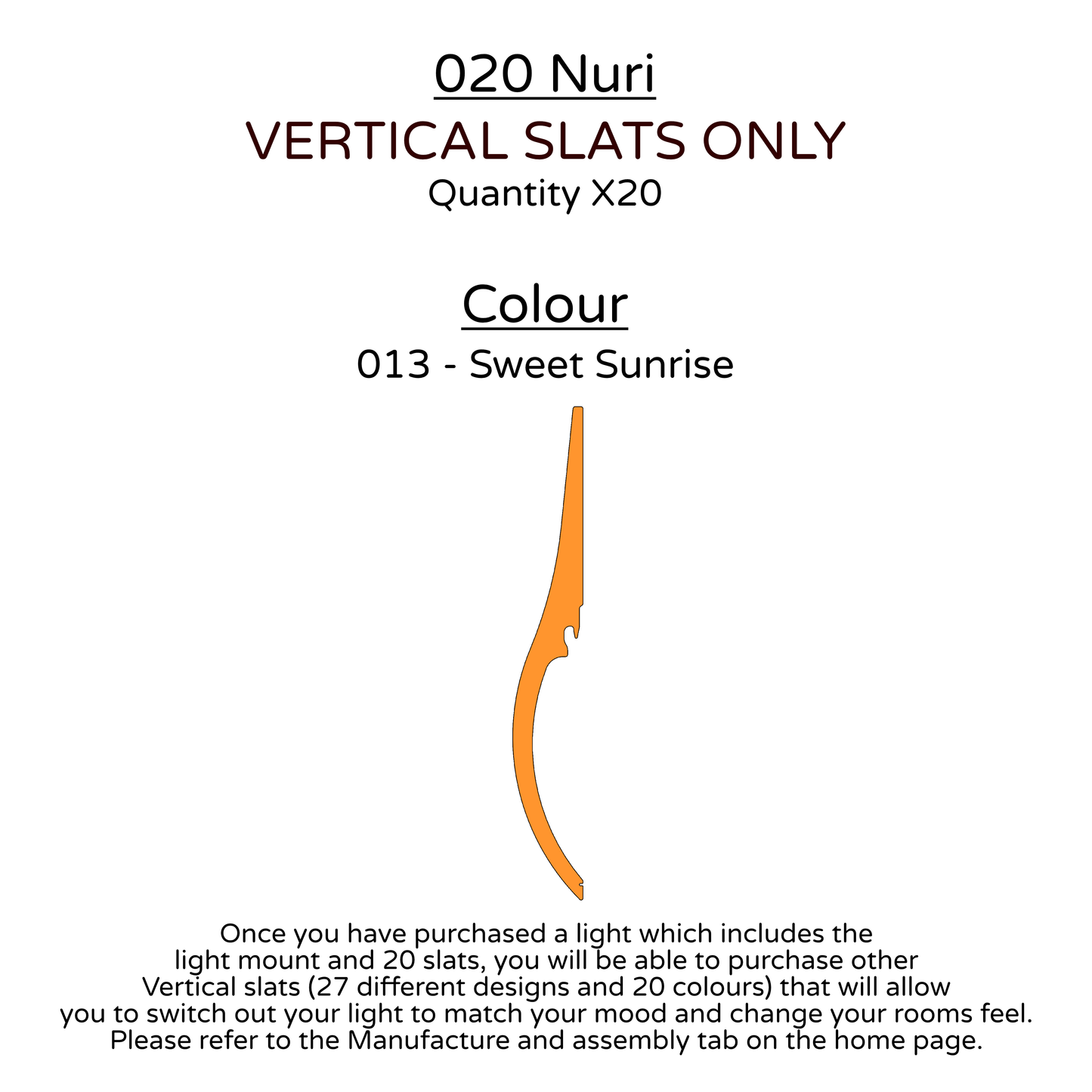 Ceiling Light - Vertical Slats - 020 Nuri