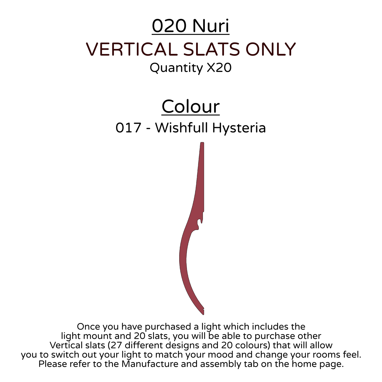 Ceiling Light - Vertical Slats - 020 Nuri