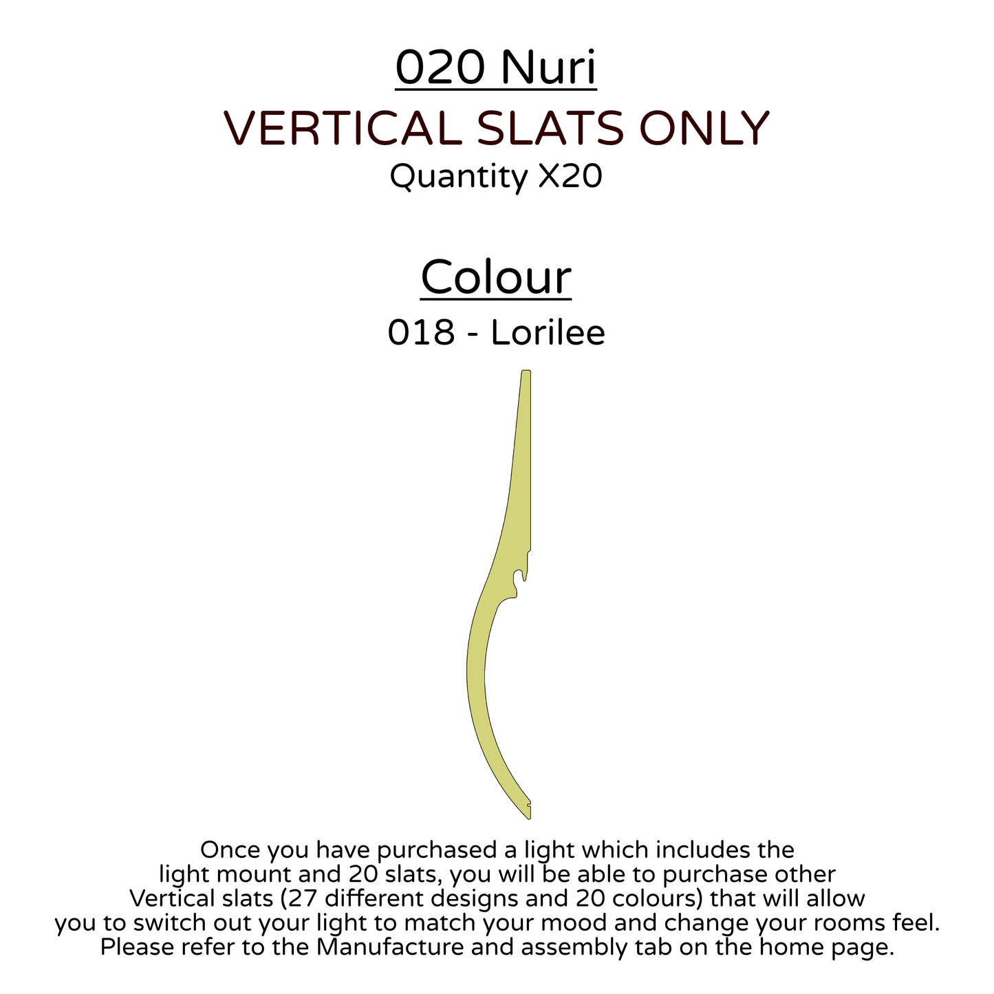 Ceiling Light - Vertical Slats - 020 Nuri