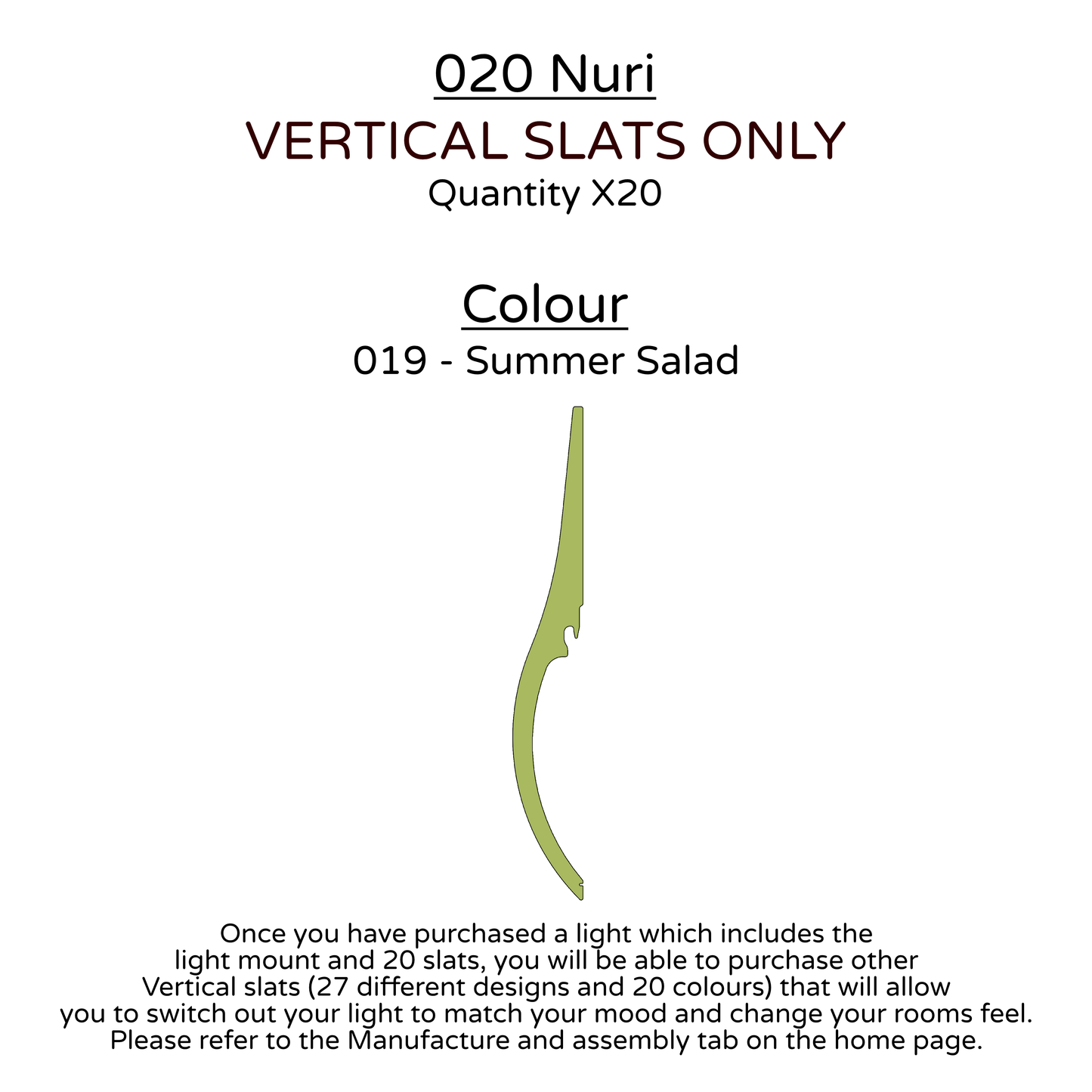 Ceiling Light - Vertical Slats - 020 Nuri