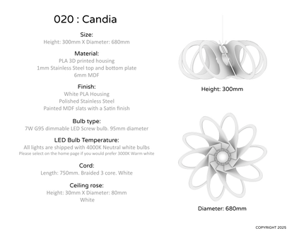 Ceiling Light - Slanted Slats - 020 Candia