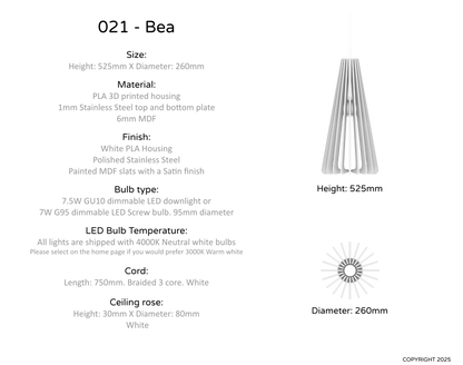 Ceiling Light - Vertical Slats - 021 Bea