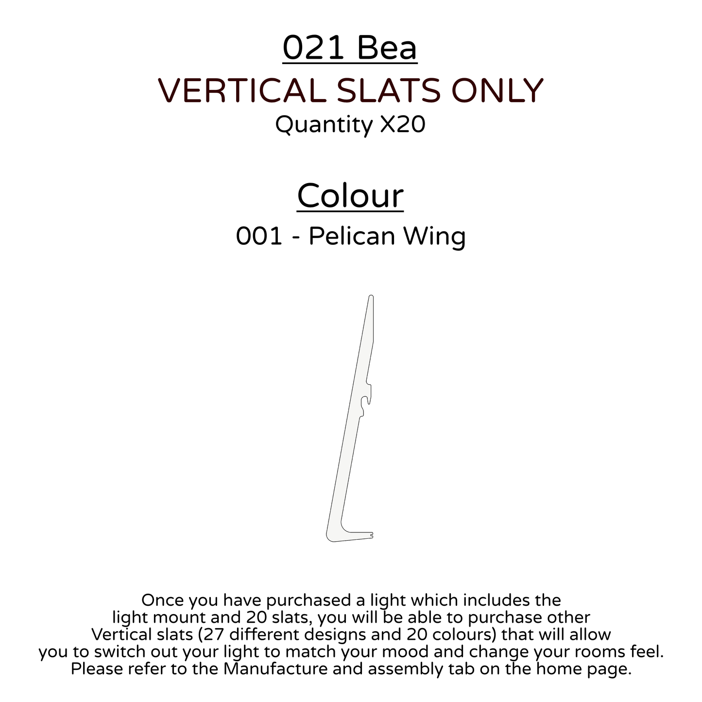 Ceiling Light - Vertical Slats - 021 Bea