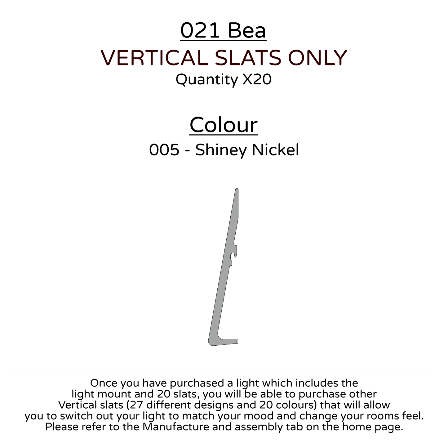 Ceiling Light - Vertical Slats - 021 Bea