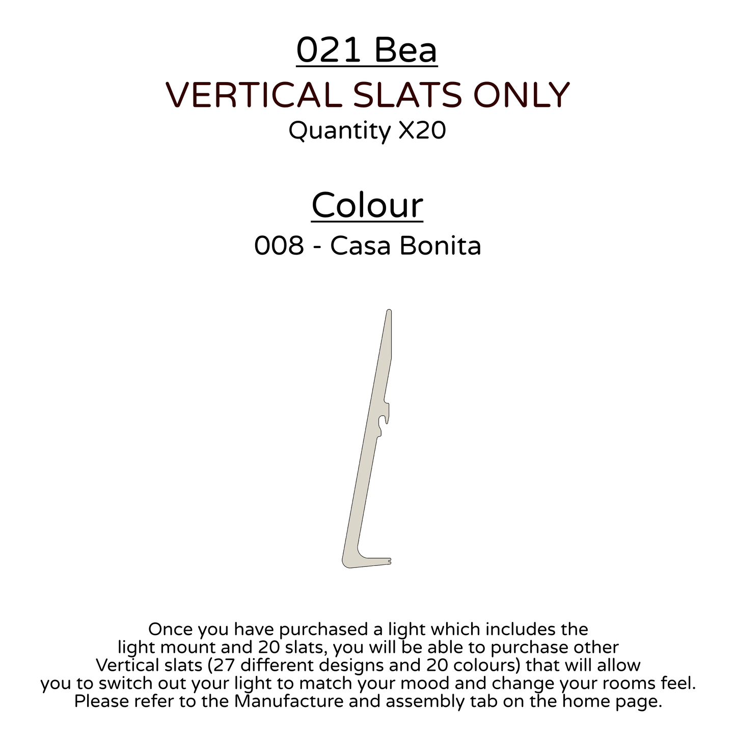 Ceiling Light - Vertical Slats - 021 Bea