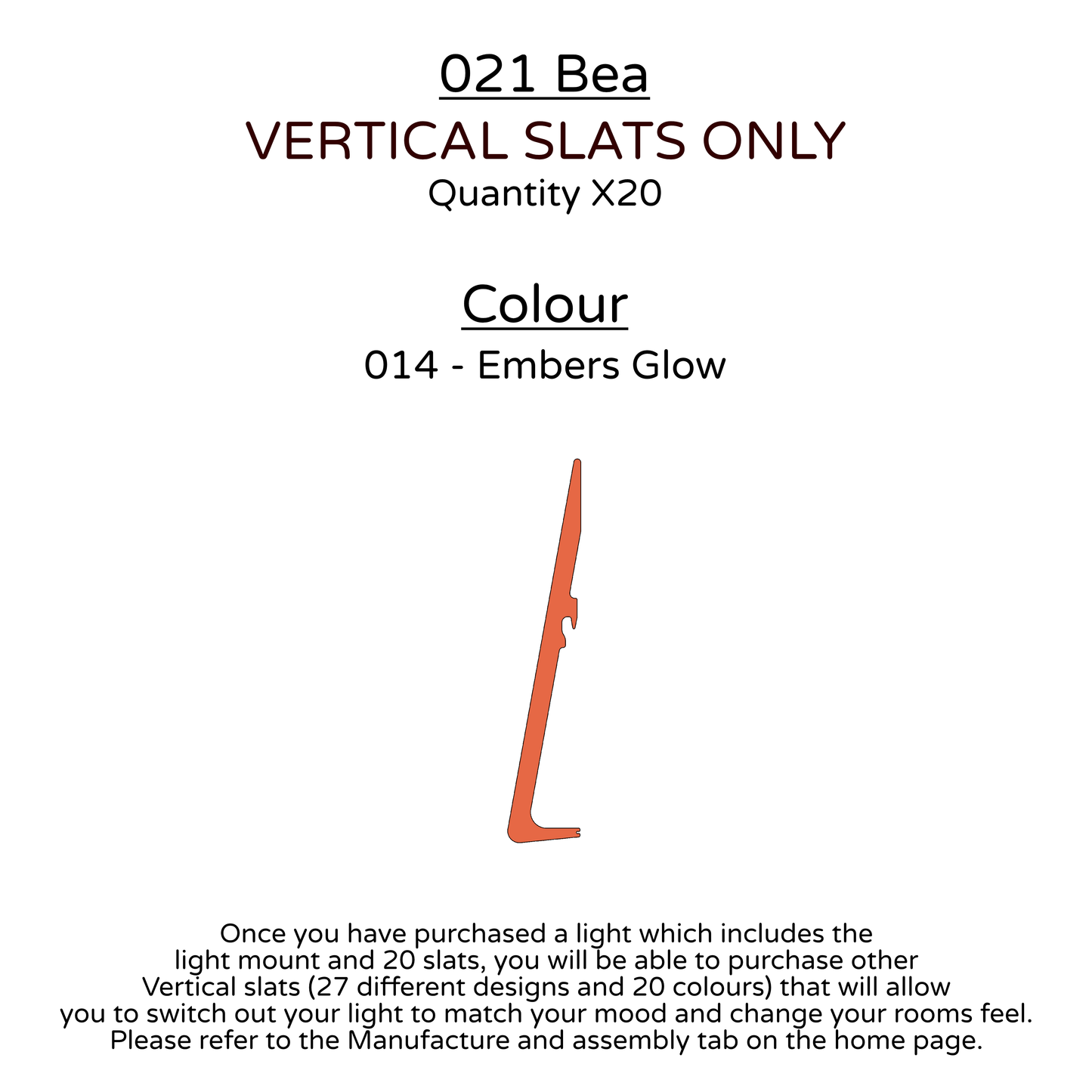 Ceiling Light - Vertical Slats - 021 Bea