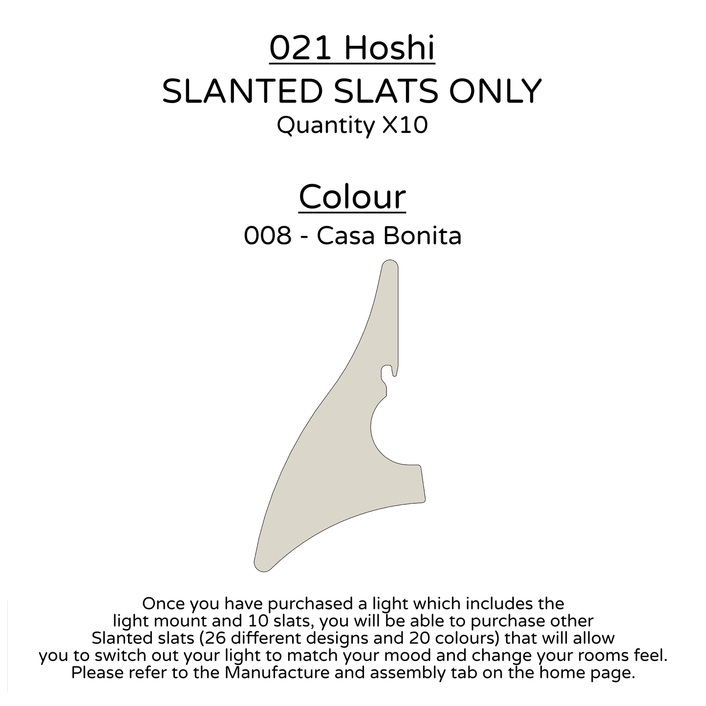 Ceiling Light - Slanted Slats - 021 Hoshi