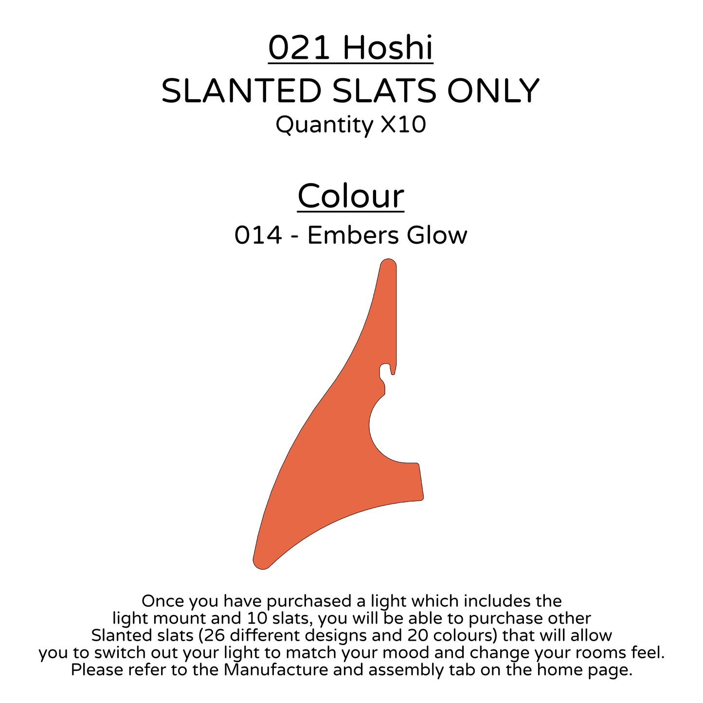 Ceiling Light - Slanted Slats - 021 Hoshi