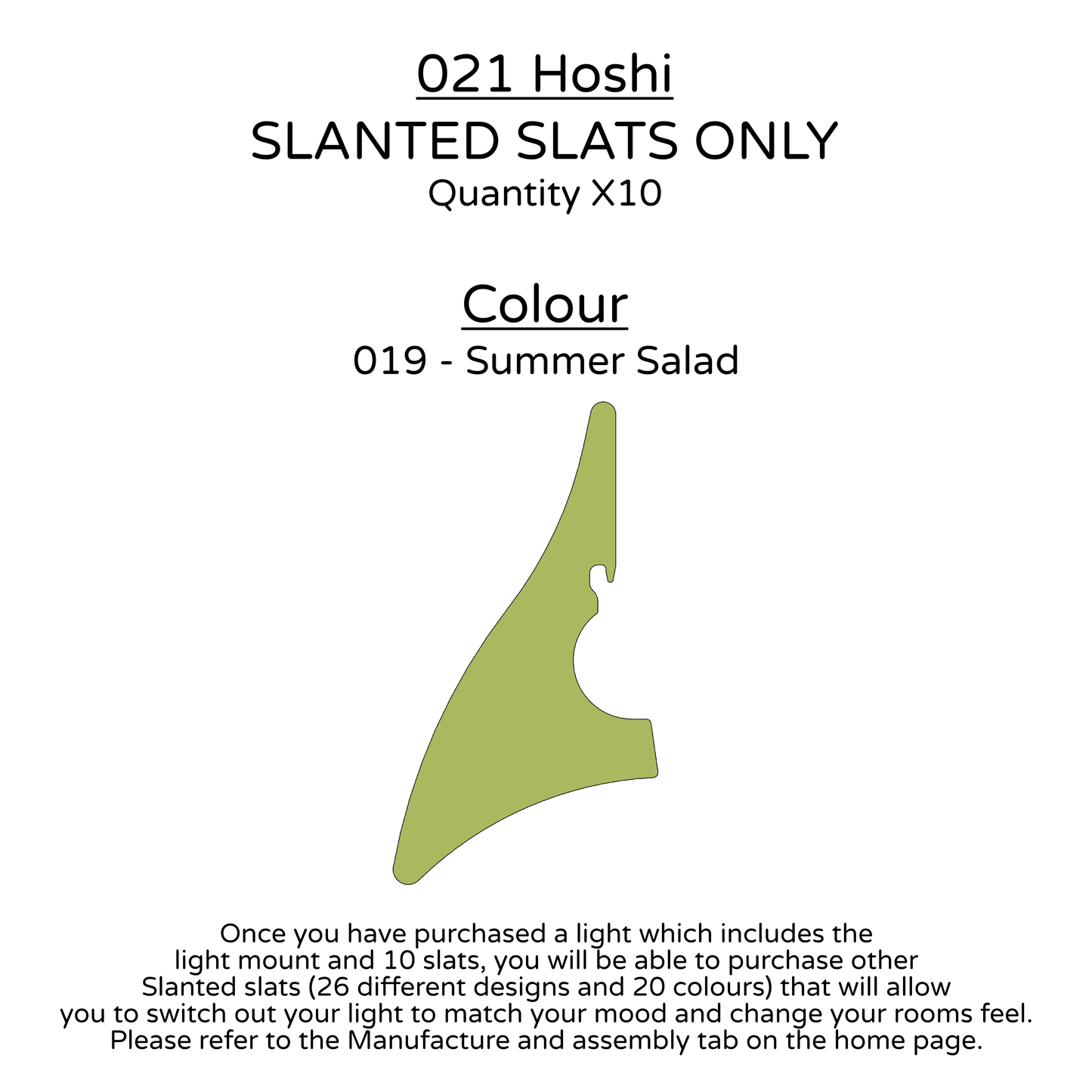 Ceiling Light - Slanted Slats - 021 Hoshi