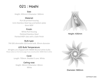 Ceiling Light - Slanted Slats - 021 Hoshi