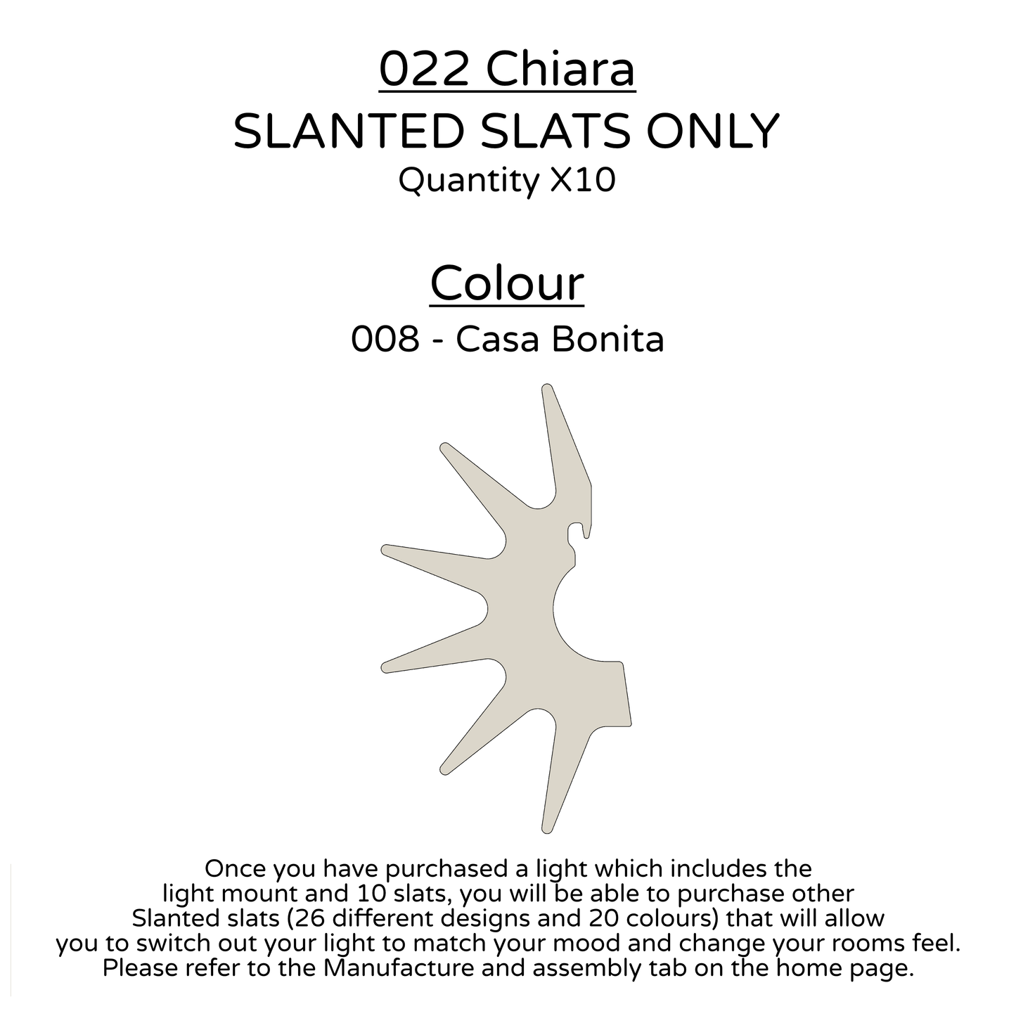 Ceiling Light - Slanted Slats - 022 Chiara