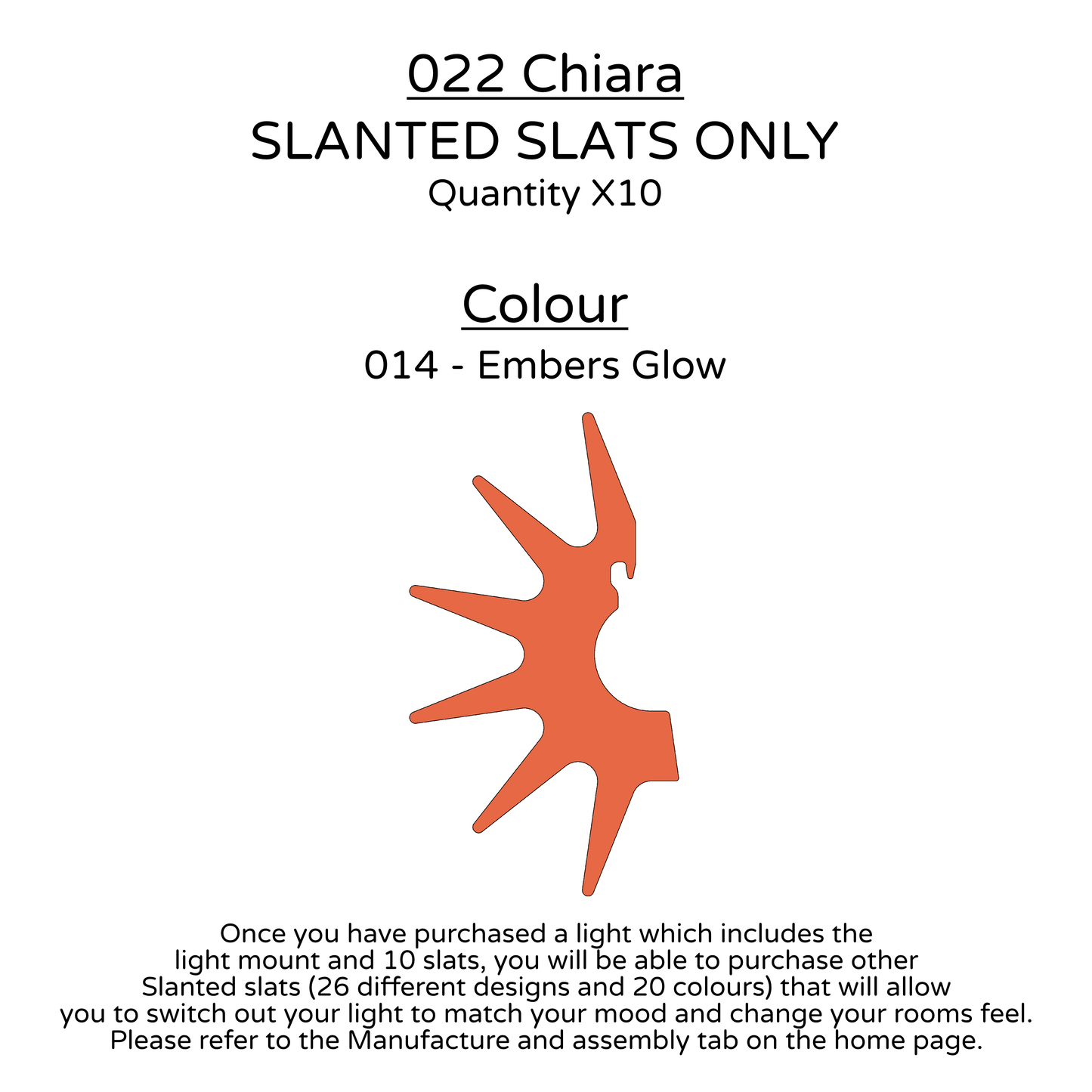 Ceiling Light - Slanted Slats - 022 Chiara