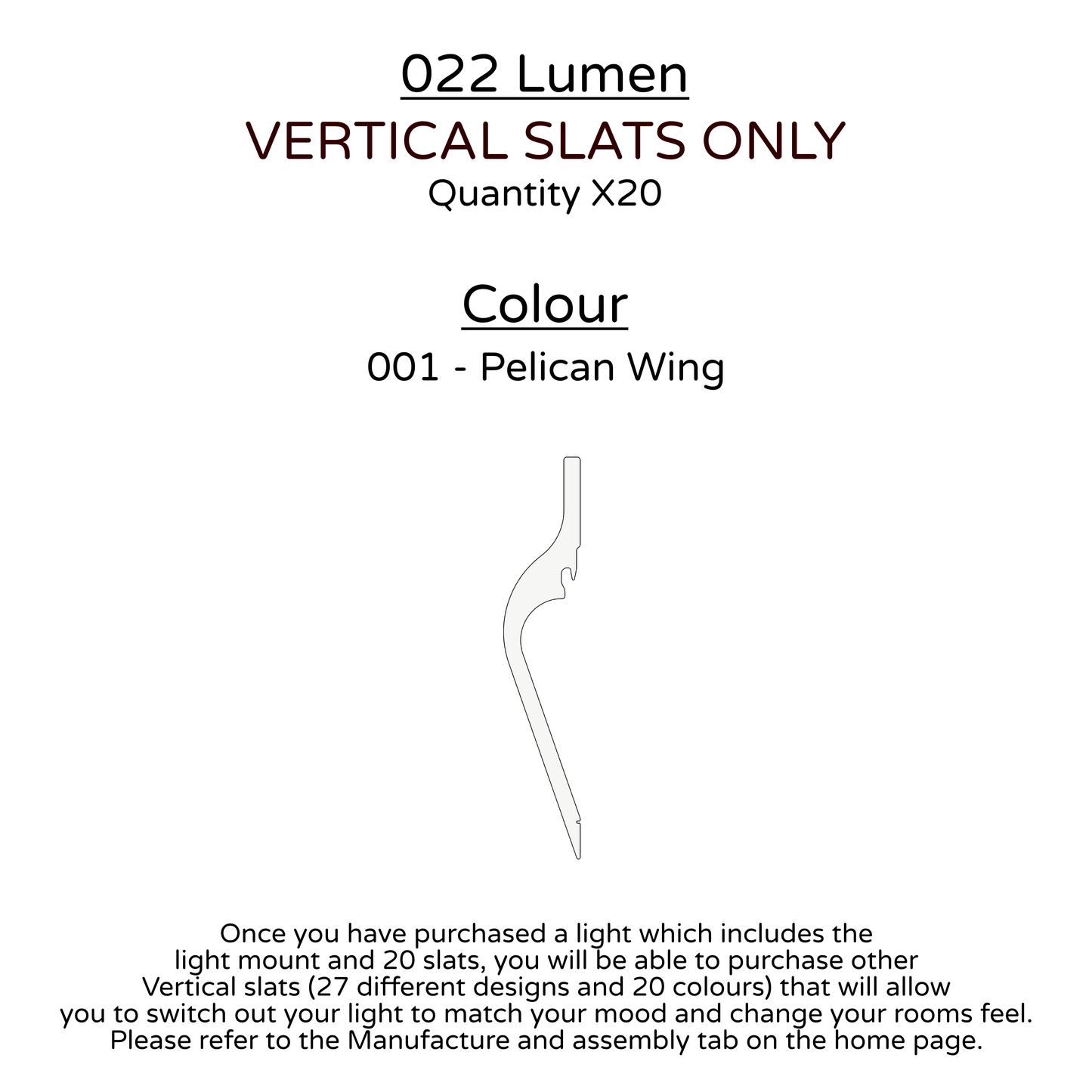 Ceiling Light - Vertical Slats - 022 Lumen