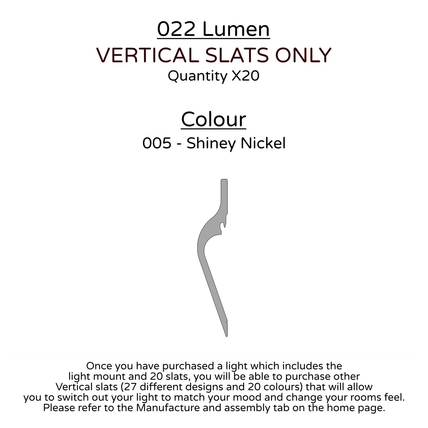 Ceiling Light - Vertical Slats - 022 Lumen