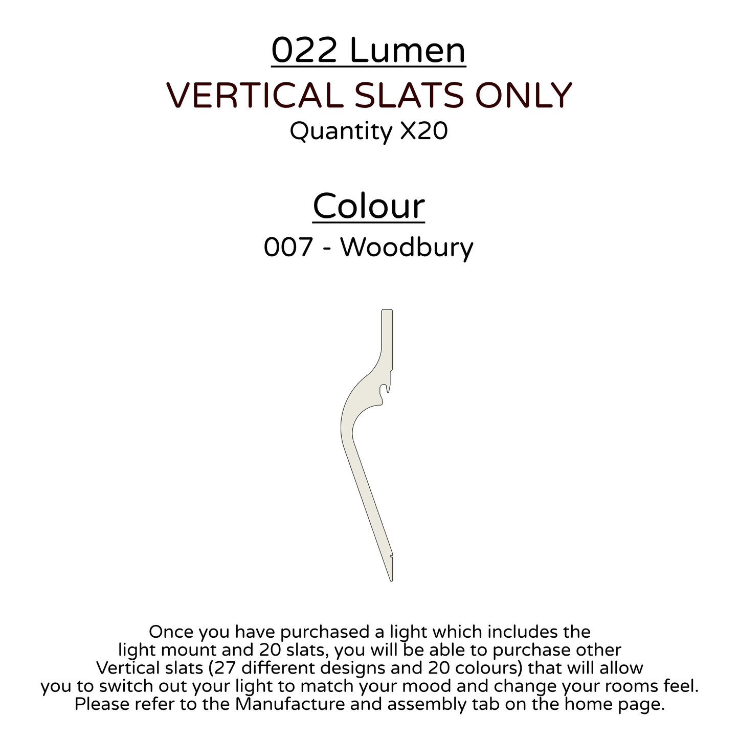 Ceiling Light - Vertical Slats - 022 Lumen