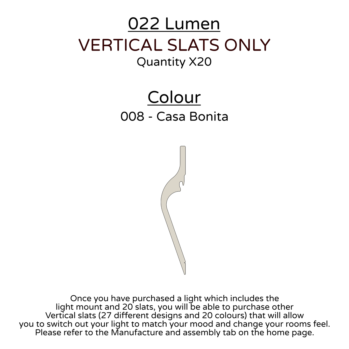 Ceiling Light - Vertical Slats - 022 Lumen