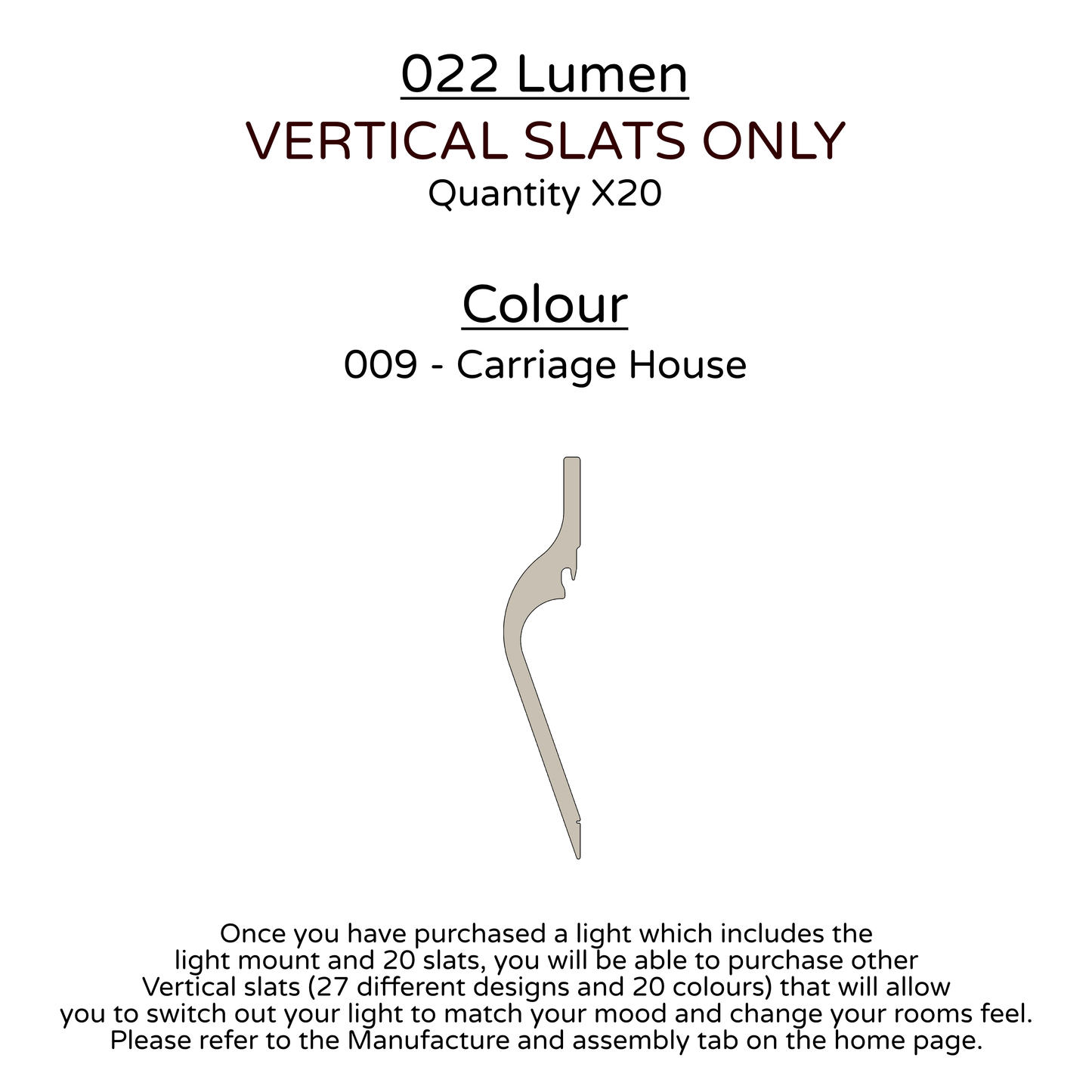 Ceiling Light - Vertical Slats - 022 Lumen