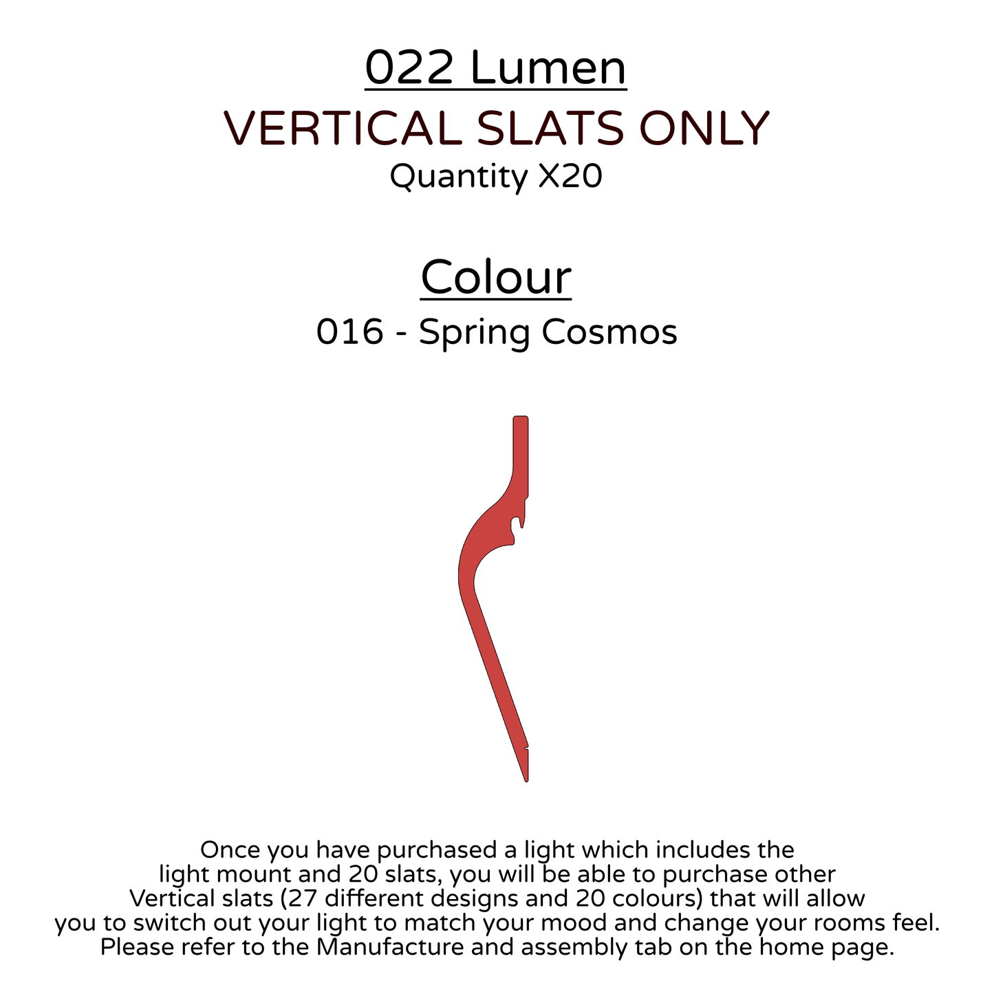 Ceiling Light - Vertical Slats - 022 Lumen