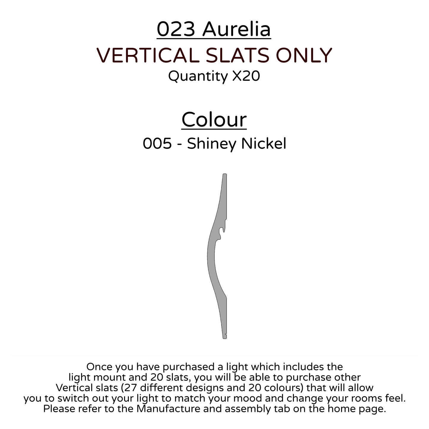 Ceiling Light - Vertical Slats - 023 Aurelia