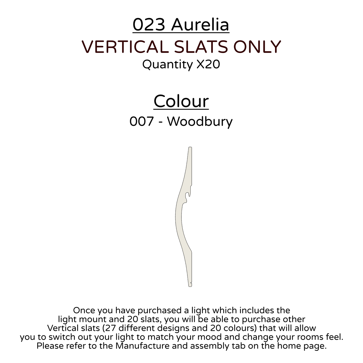 Ceiling Light - Vertical Slats - 023 Aurelia