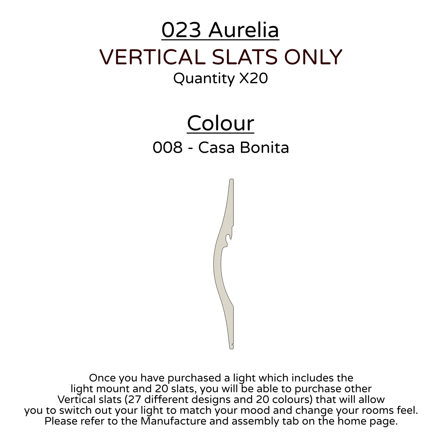 Ceiling Light - Vertical Slats - 023 Aurelia