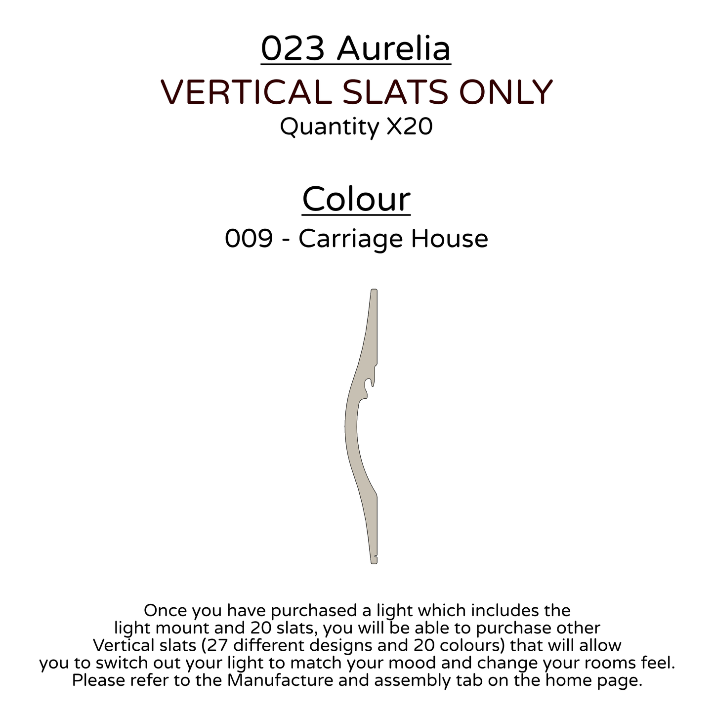 Ceiling Light - Vertical Slats - 023 Aurelia