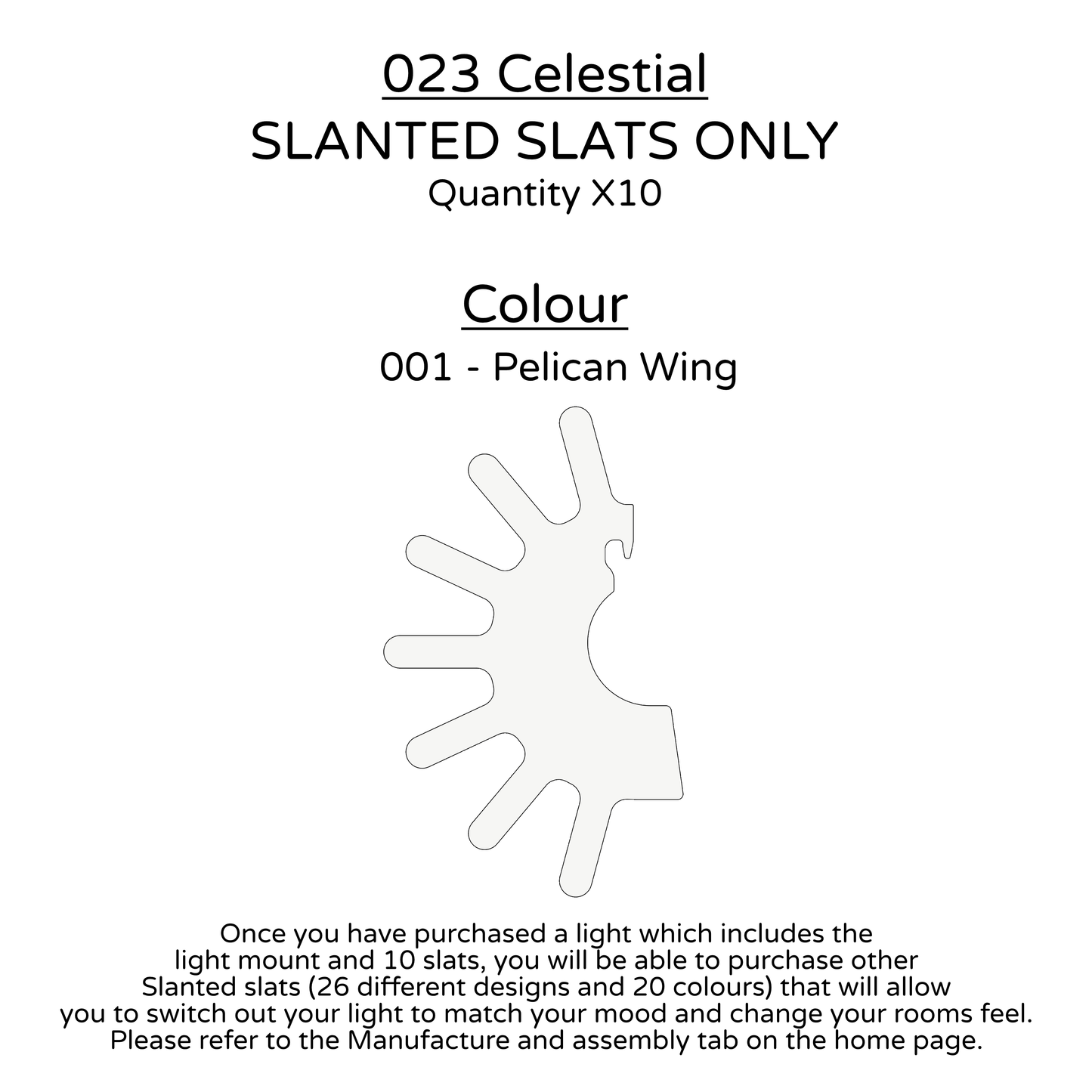 Ceiling Light - Slanted Slats - 023 Celestial