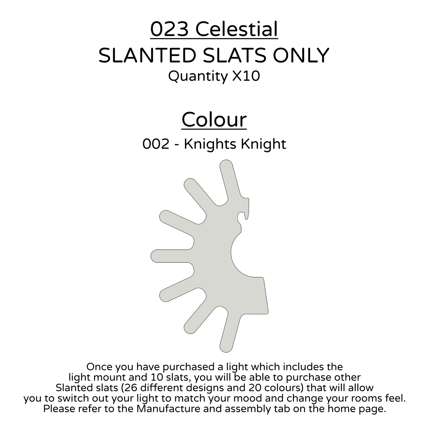 Ceiling Light - Slanted Slats - 023 Celestial
