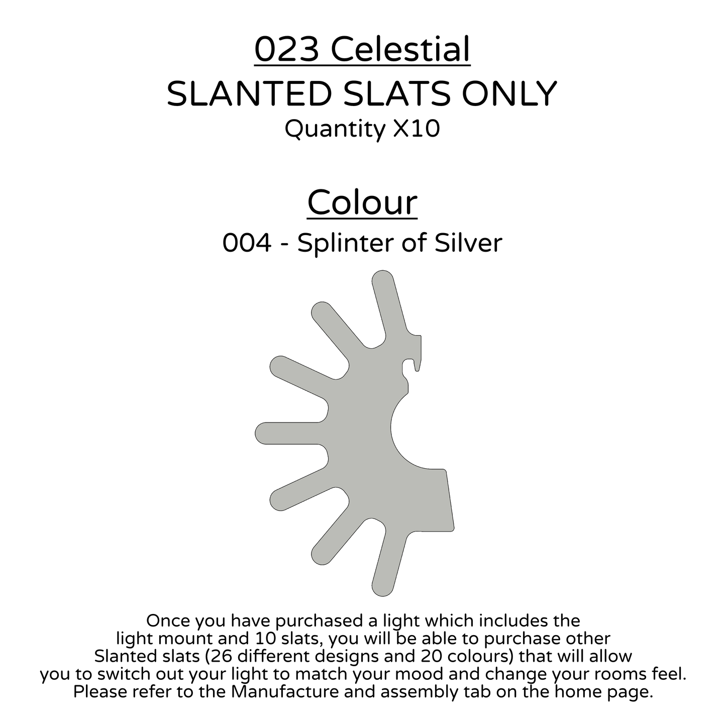 Ceiling Light - Slanted Slats - 023 Celestial