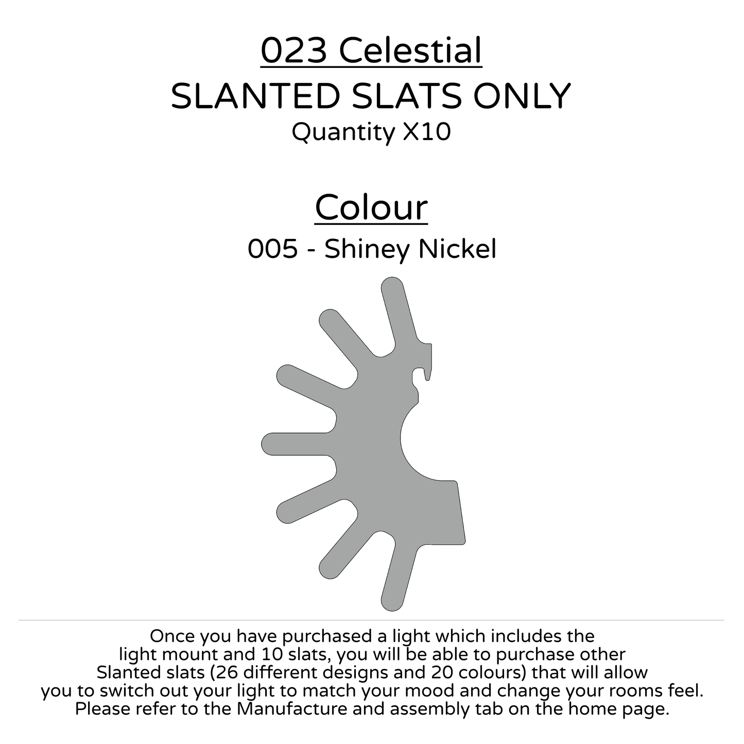 Ceiling Light - Slanted Slats - 023 Celestial