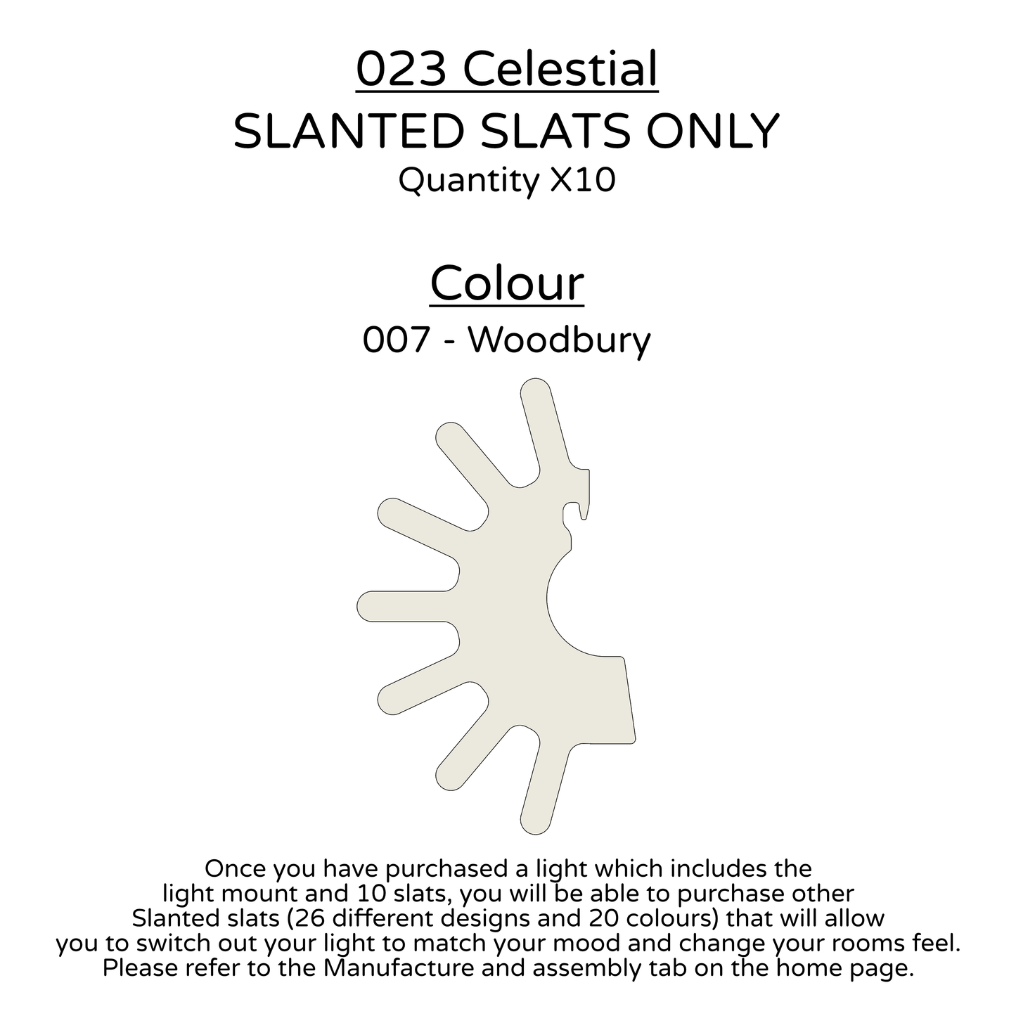 Ceiling Light - Slanted Slats - 023 Celestial