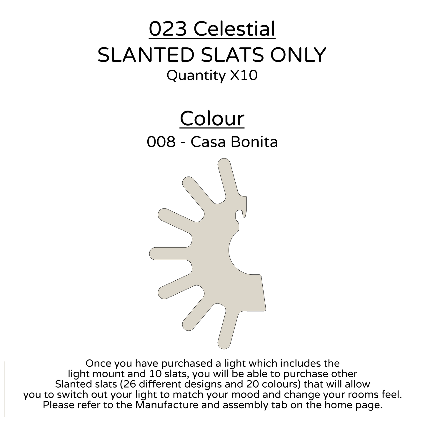 Ceiling Light - Slanted Slats - 023 Celestial