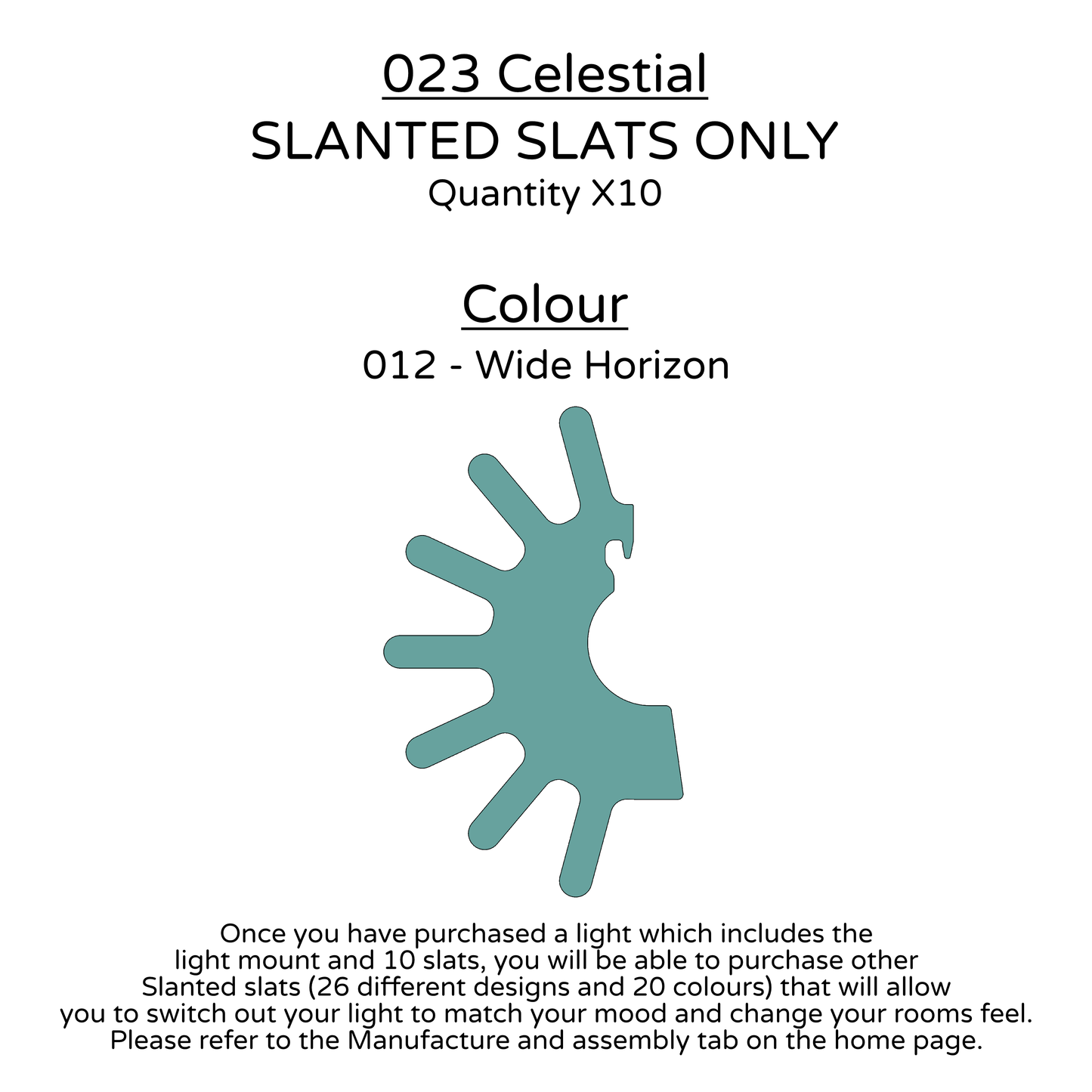 Ceiling Light - Slanted Slats - 023 Celestial