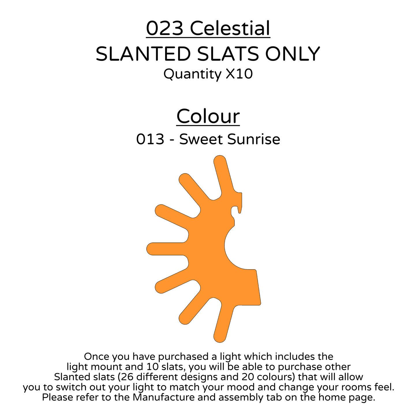 Ceiling Light - Slanted Slats - 023 Celestial