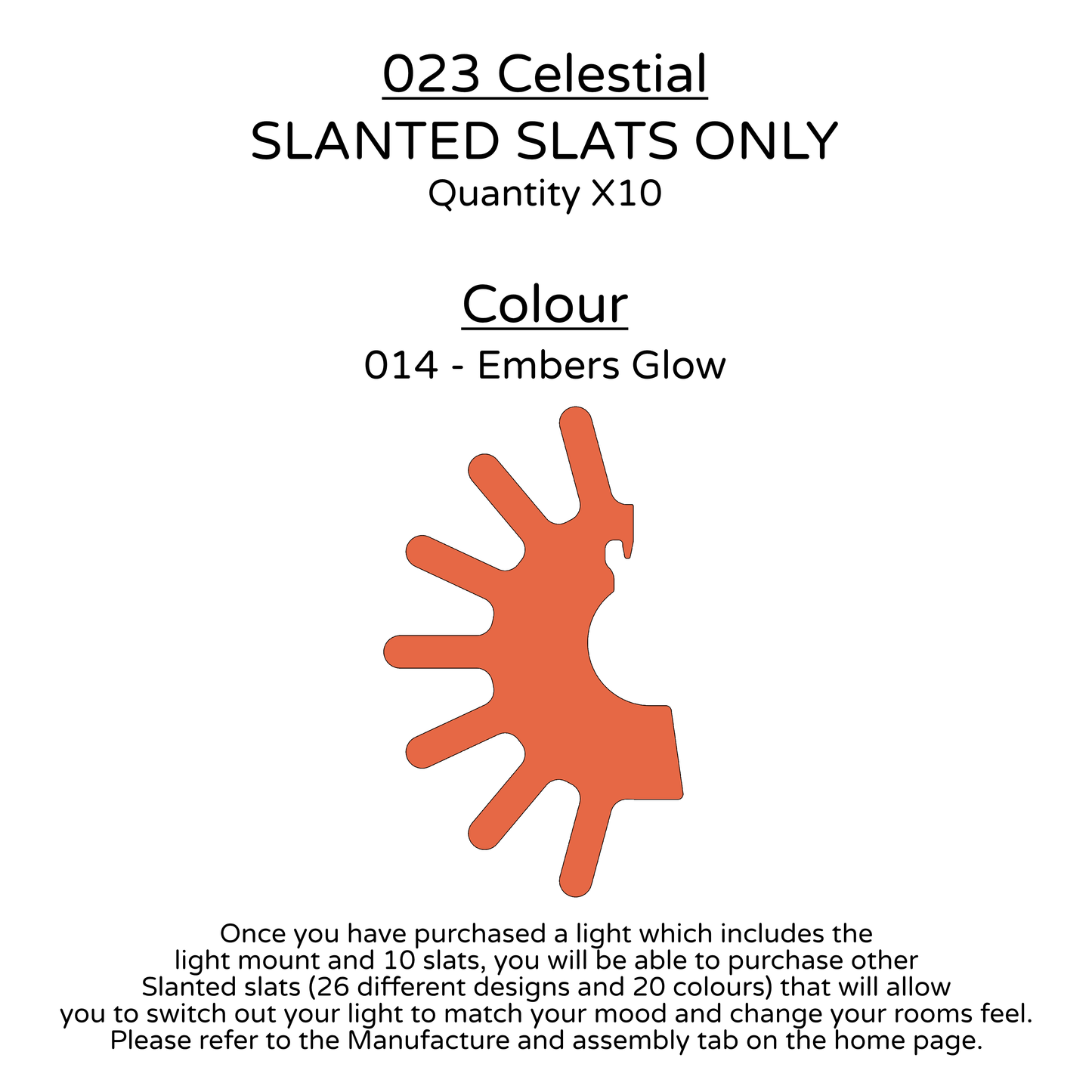 Ceiling Light - Slanted Slats - 023 Celestial