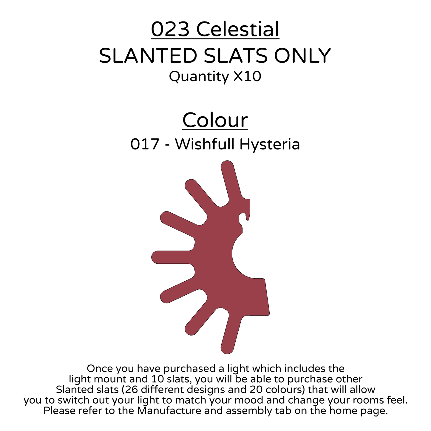 Ceiling Light - Slanted Slats - 023 Celestial