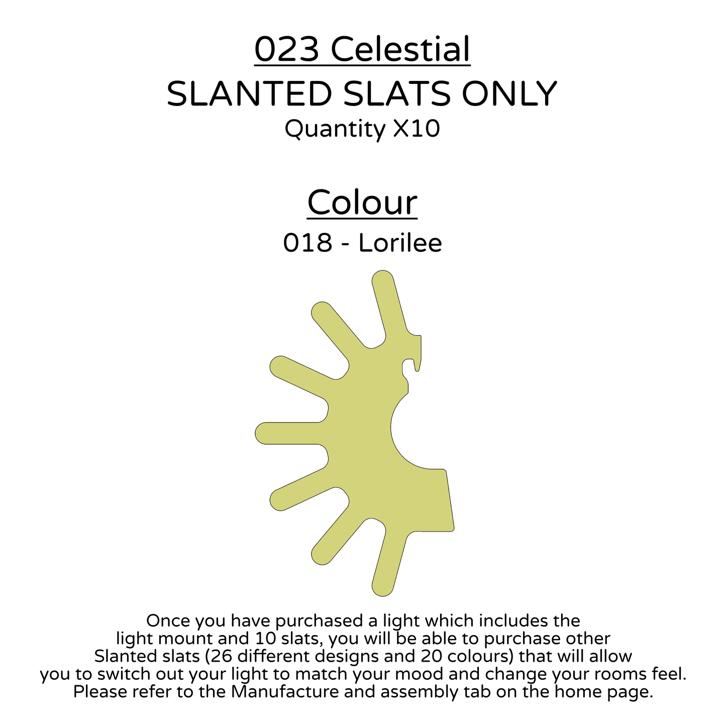 Ceiling Light - Slanted Slats - 023 Celestial