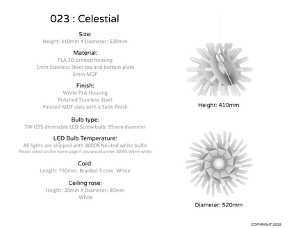 Ceiling Light - Slanted Slats - 023 Celestial
