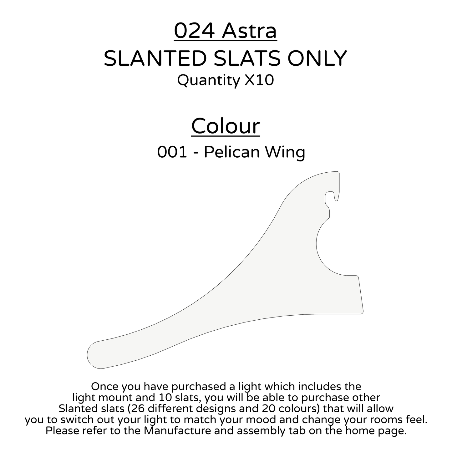 Ceiling Light - Slanted Slats - 024 Astra