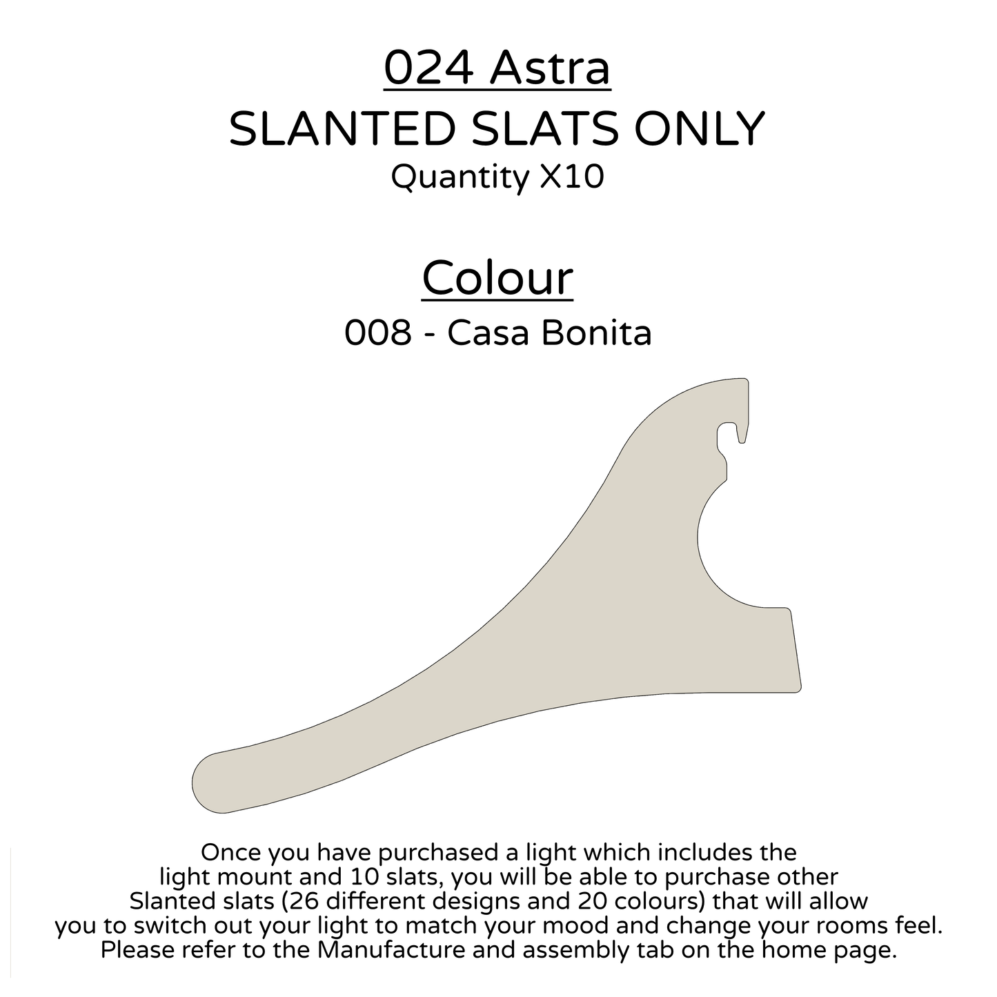 Ceiling Light - Slanted Slats - 024 Astra