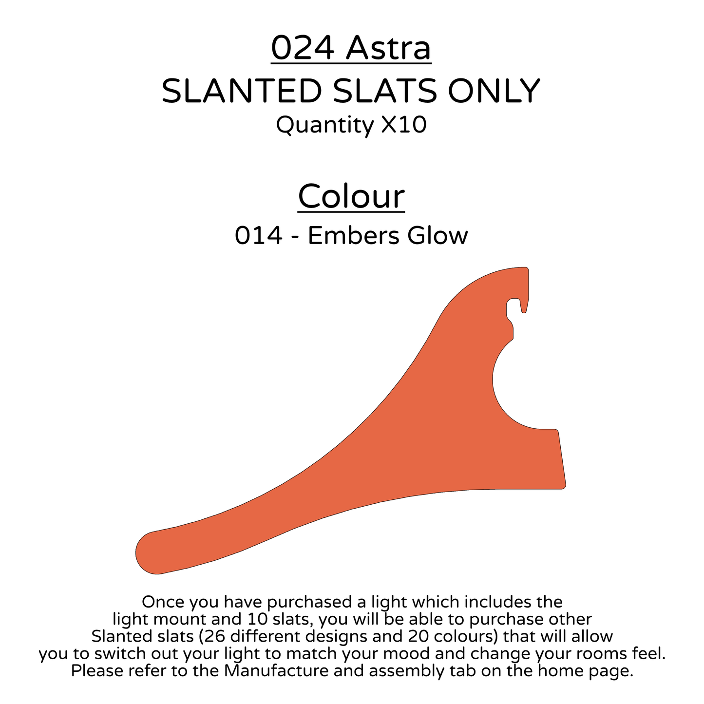 Ceiling Light - Slanted Slats - 024 Astra