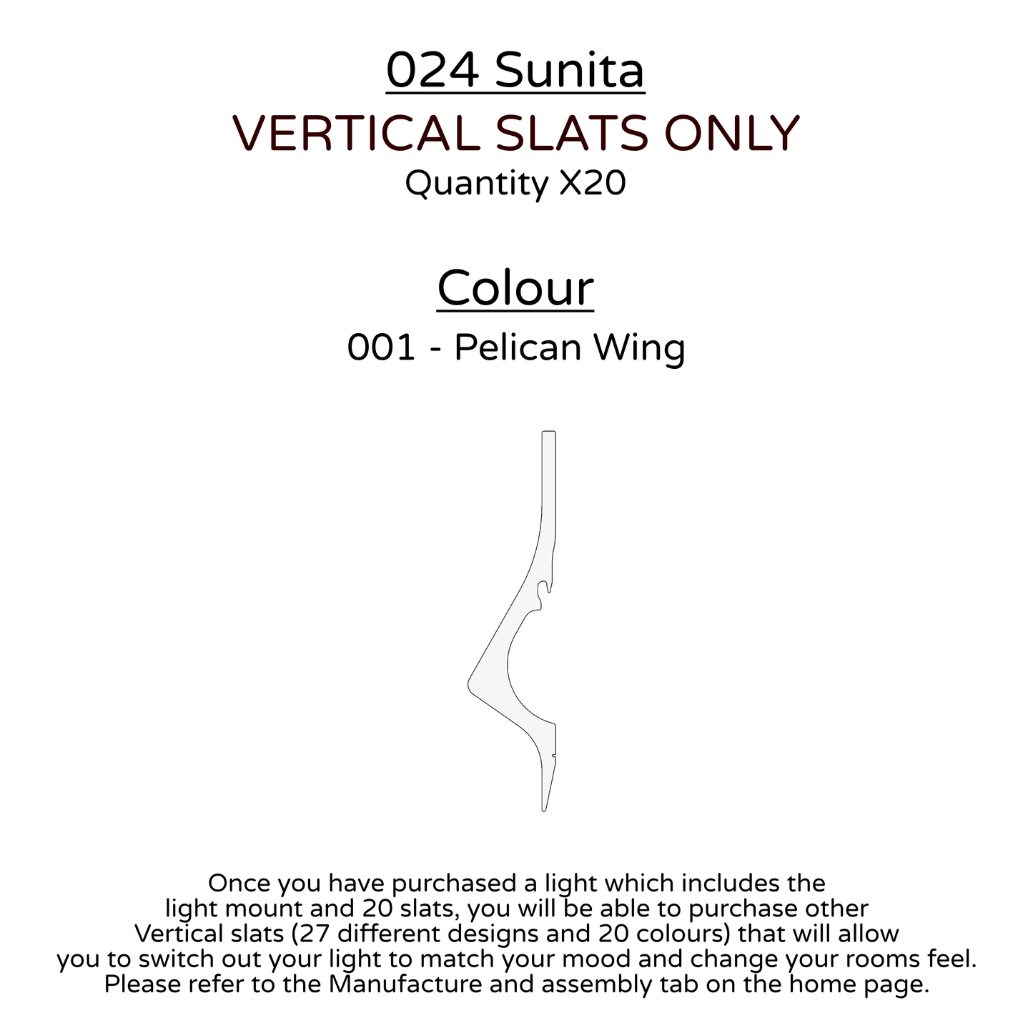 Ceiling Light - Vertical Slats - 024 Sunita