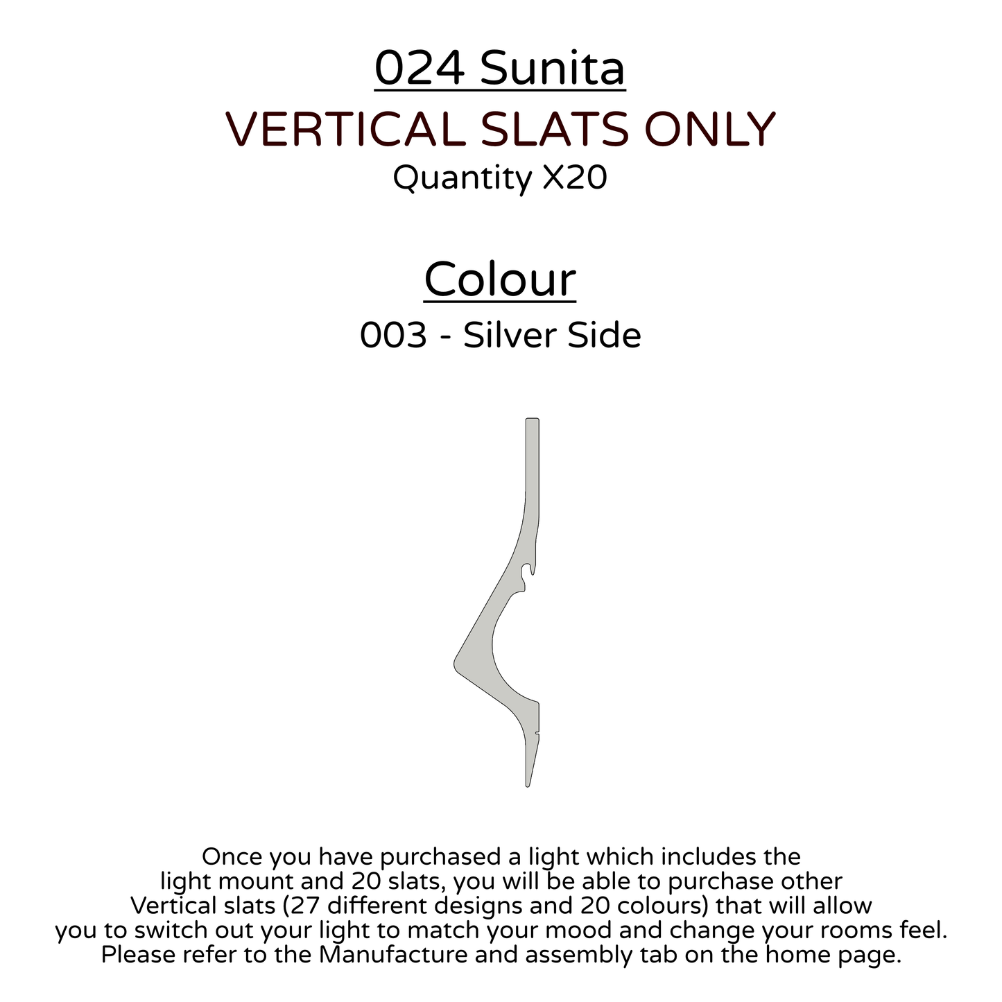 Ceiling Light - Vertical Slats - 024 Sunita