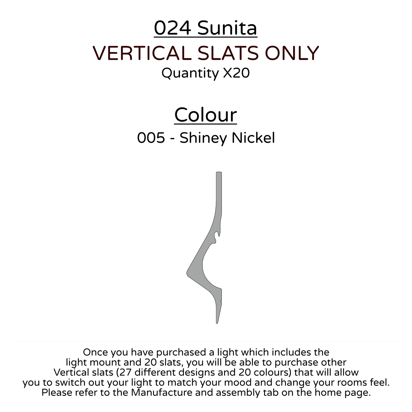 Ceiling Light - Vertical Slats - 024 Sunita