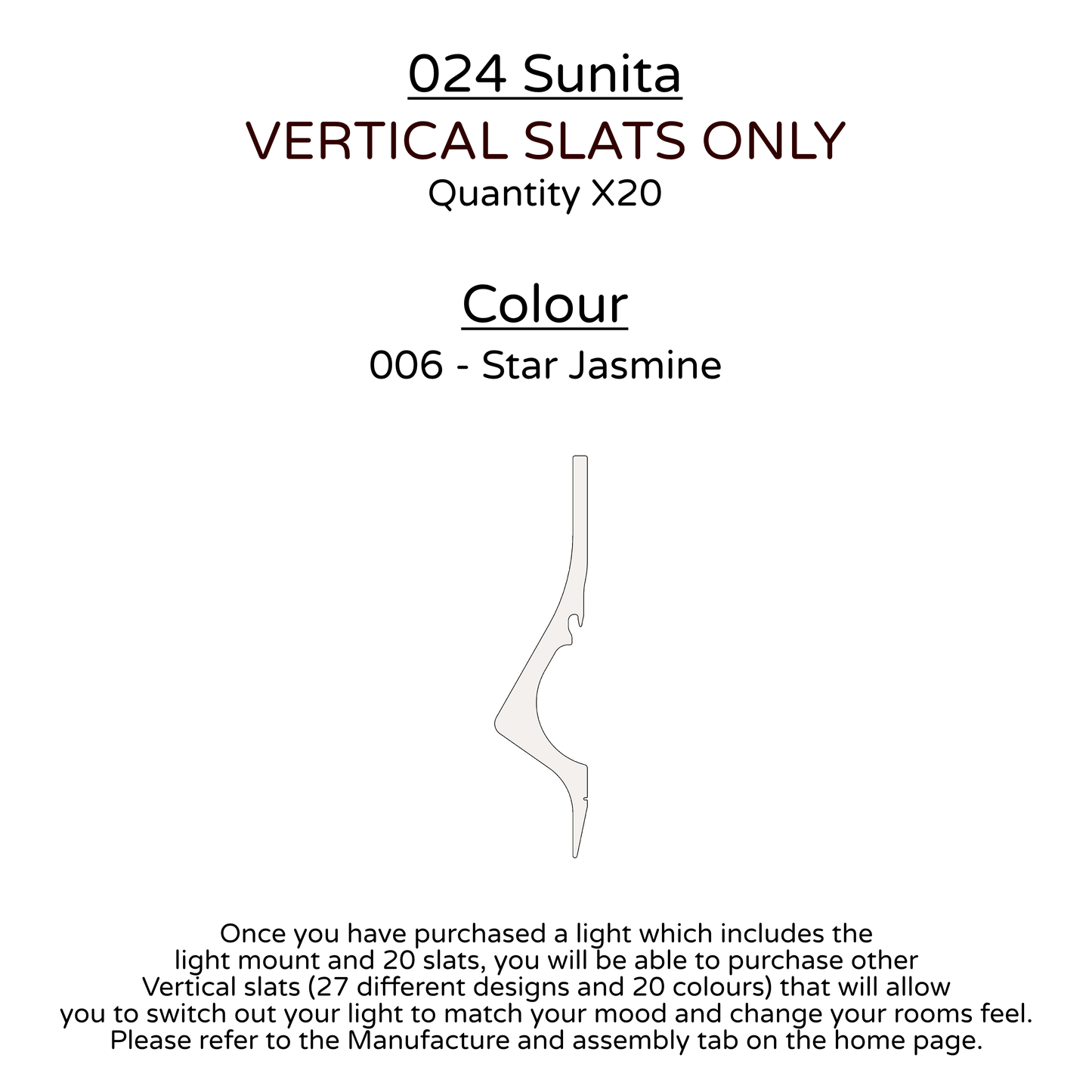 Ceiling Light - Vertical Slats - 024 Sunita