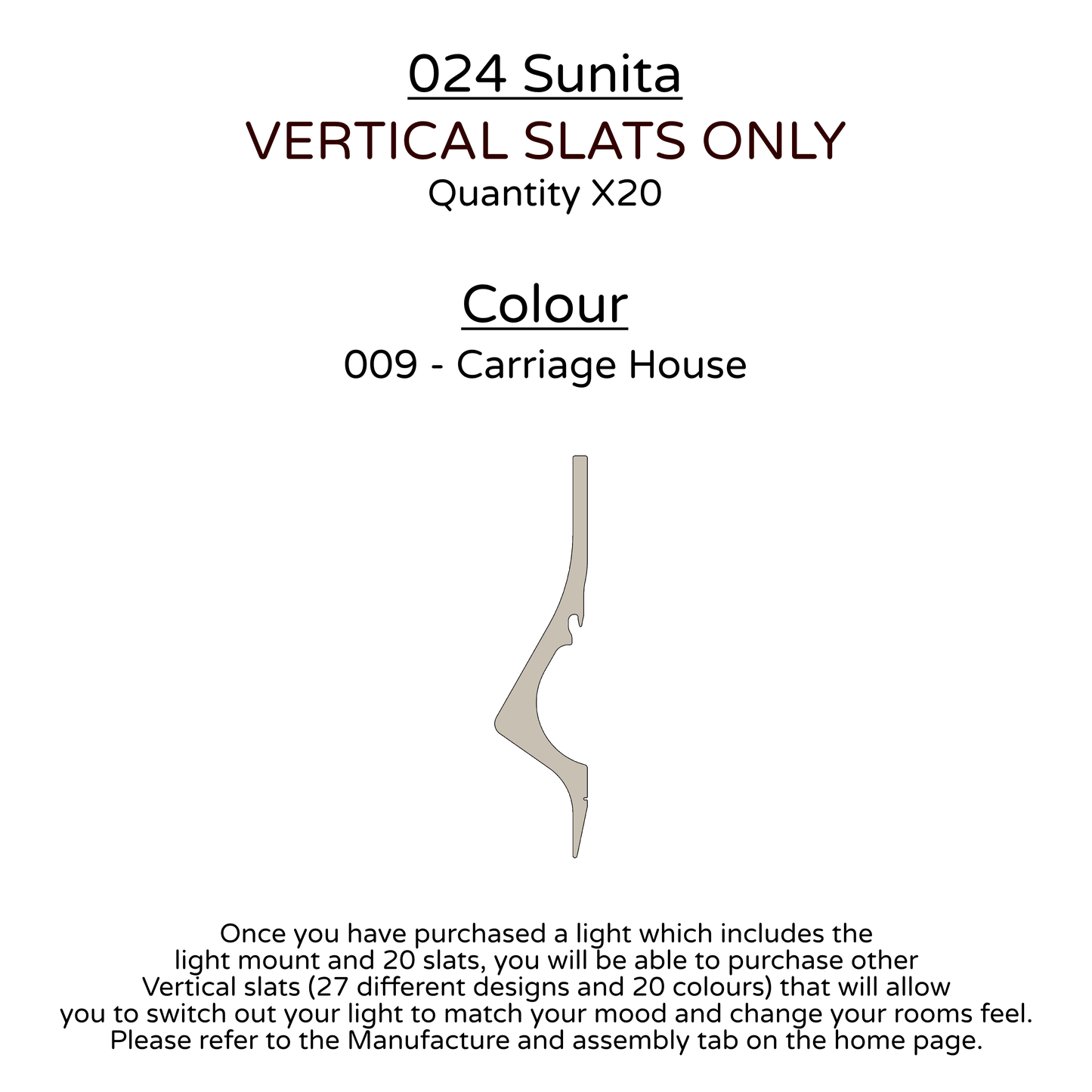 Ceiling Light - Vertical Slats - 024 Sunita